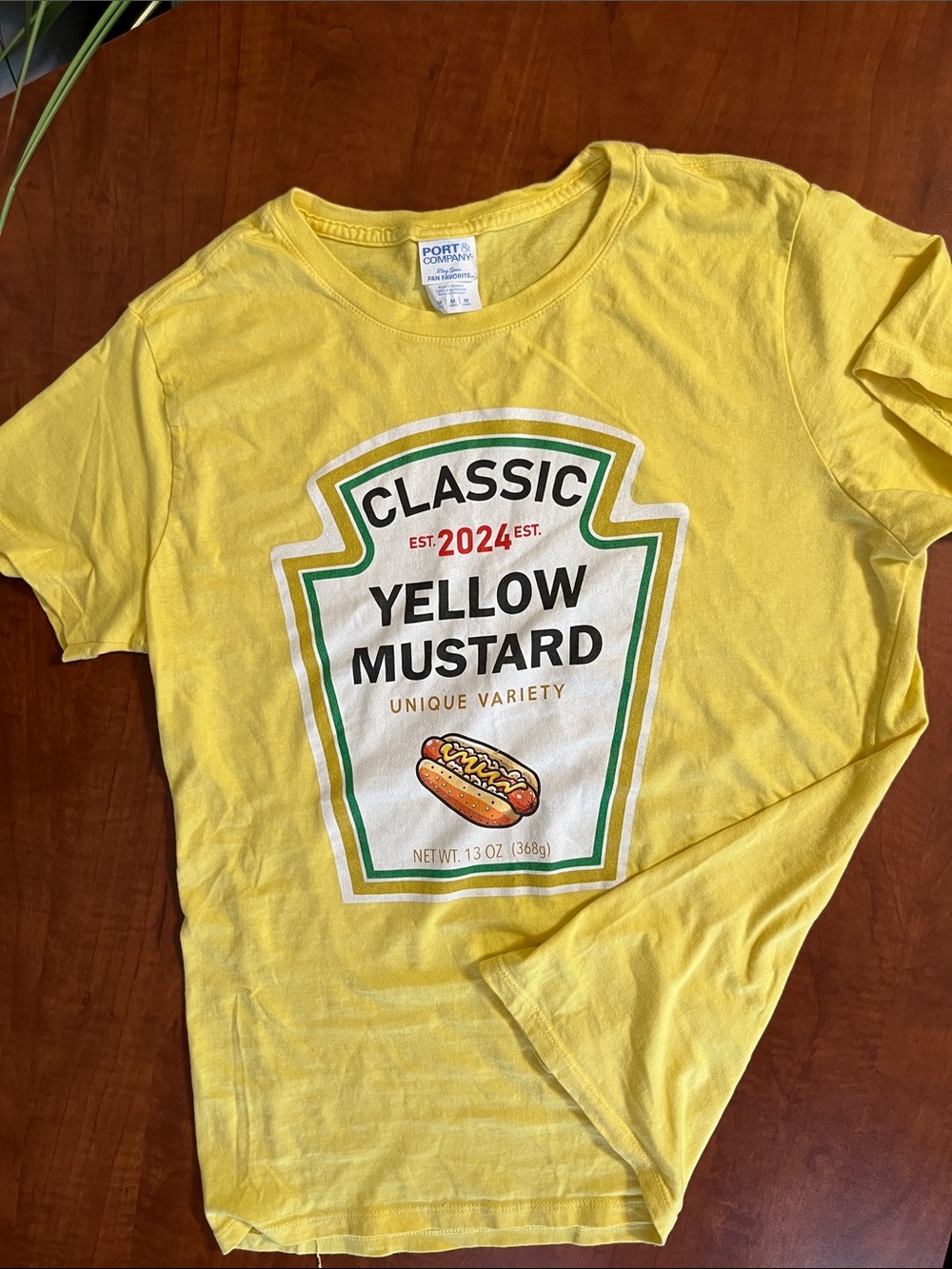 Yellow Mustard Hotdog Classic 100% Cotton W/ Graphic T-Shirt 🌭 💛